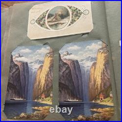 Antique German Floral Photo Album With 247 Antique/Vintage Postcards Ephemera