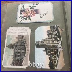 Antique German Floral Photo Album With 247 Antique/Vintage Postcards Ephemera