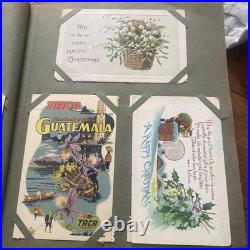 Antique German Floral Photo Album With 247 Antique/Vintage Postcards Ephemera