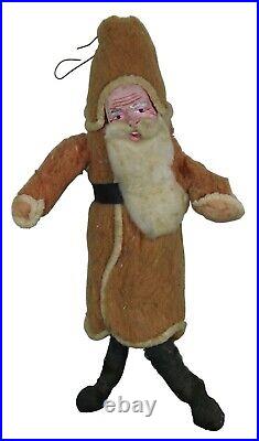 Antique German Folk Art Spun Cotton Wool Santa Claus Ornament Doll Figurine 9