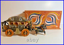 Antique German Folk Art Wooden Toy Coach & Horses, Orig. Painted Box c 1880-1910 Antique German Folk Art Wooden Toy Coach & Horses, Orig. Painted Box c 1880-1910