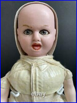 Antique German Fritz Bartenstein Patented Wax Multi-Faced Doll with Crier