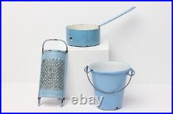 Antique German Gebruder Bing Blue Enameled Kitchen Pot Set, 1920, Germany