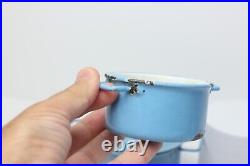 Antique German Gebruder Bing Blue Enameled Kitchen Pot Set, 1920, Germany