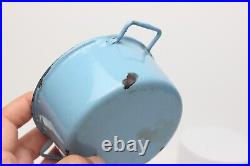 Antique German Gebruder Bing Blue Enameled Kitchen Pot Set, 1920, Germany