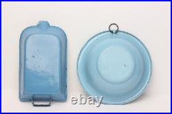 Antique German Gebruder Bing Blue Enameled Kitchen Pot Set, 1920, Germany