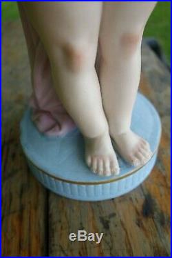Antique German Gebruder Heubach Child Swimmer Girl Doll Bisque Figurine Statue
