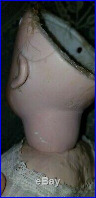Antique German Gebruder Kuhnlenz 32-26 Bisque Socket Head Closed Mouth Doll 15