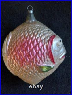 Antique German Glass Blowfish Ornament