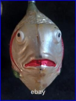 Antique German Glass Blowfish Ornament