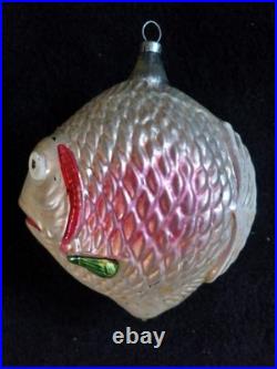 Antique German Glass Blowfish Ornament