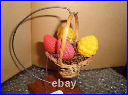 Antique German Glass FRUIT IN BASKET Ornament Vintage