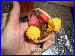 Antique German Glass FRUIT IN BASKET Ornament Vintage