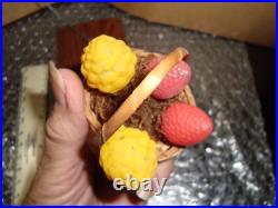 Antique German Glass FRUIT IN BASKET Ornament Vintage