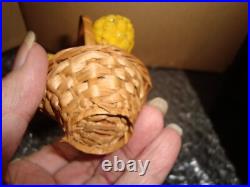 Antique German Glass FRUIT IN BASKET Ornament Vintage