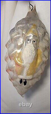 Antique German Glass Figural Ornament Santa Father Christmas Pine Cone
