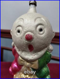 Antique German Glass Large Headed Sitting Baby Christmas Ornament
