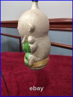 Antique German Glass Large Headed Sitting Baby Christmas Ornament