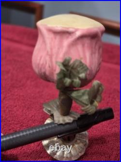 Antique German Glass Pink Flower on a Clip/ Candle Holder Christmas Ornament