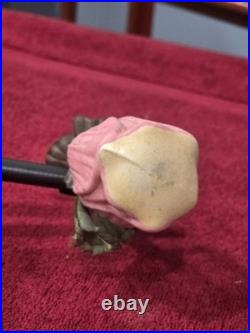 Antique German Glass Pink Flower on a Clip/ Candle Holder Christmas Ornament