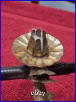 Antique German Glass Pink Flower on a Clip/ Candle Holder Christmas Ornament