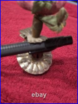 Antique German Glass Pink Flower on a Clip/ Candle Holder Christmas Ornament