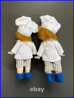 Antique German Googly Bisque Dolls Pair 11cm Vintage Collectible Rare