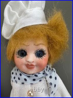 Antique German Googly Bisque Dolls Pair 11cm Vintage Collectible Rare