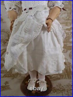 Antique German Gorgeous 28 Handwerck 119 in Angelic White dress