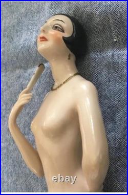 Antique German Half Doll Large flapper 1920 Exquisite Lady Perfect Porcelain