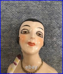 Antique German Half Doll Large flapper 1920 Exquisite Lady Perfect Porcelain