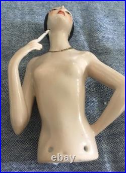 Antique German Half Doll Large flapper 1920 Exquisite Lady Perfect Porcelain