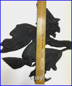 Antique German Halloween Die Cut Witch 13 x 13 All Black c1920s-1930s Antique German Halloween Die Cut Witch 13 x 13 All Black c1920s-1930s