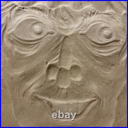 Antique German Halloween Embossed Die Cut Witch Face withMoon & Stars Hat 1920's