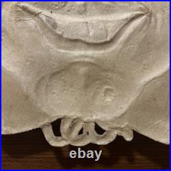 Antique German Halloween Embossed Die Cut Witch Face withMoon & Stars Hat 1920's