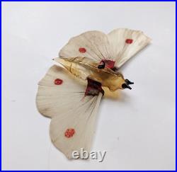 Antique German HandBlown Glass Butterfly Moth Christmas Ornament Spun Glass Wing Antique German HandBlown Glass Butterfly Moth Christmas Ornament Spun Glass Wing