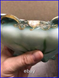 Antique German Hand Painted Gravy Boat & Underplate, Unmarked