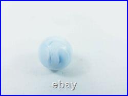 Antique German Handmade Glass Marble -Vintage White and Blue Classic