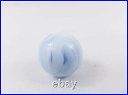 Antique German Handmade Glass Marble -Vintage White and Blue Classic