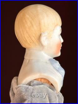 Antique German Hertwig Cabinet Size 9 Bisque Molded Shoulder Plate Doll