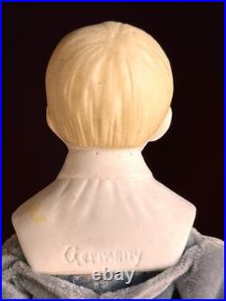 Antique German Hertwig Cabinet Size 9 Bisque Molded Shoulder Plate Doll