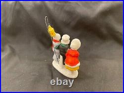 Antique German Hertwig Snowbabies Bisque Carolers with original lantern RARE
