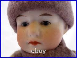 Antique German Heubach Bisque Doll Skier Candy Container