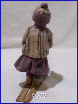 Antique German Heubach Bisque Doll Skier Candy Container