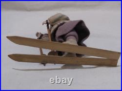 Antique German Heubach Bisque Doll Skier Candy Container