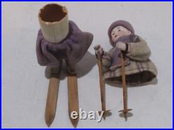 Antique German Heubach Bisque Doll Skier Candy Container