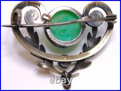 Antique German Jugendstil Art Nouveau Brooch/ Pin- Signed Depose 900 Silver