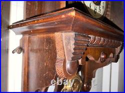 Antique German Junghans Walnut Open Shelf Clock 36