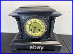 Antique German Junghans Wooden Mantle Clock 12Tx15Lx6W