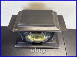 Antique German Junghans Wooden Mantle Clock 12Tx15Lx6W